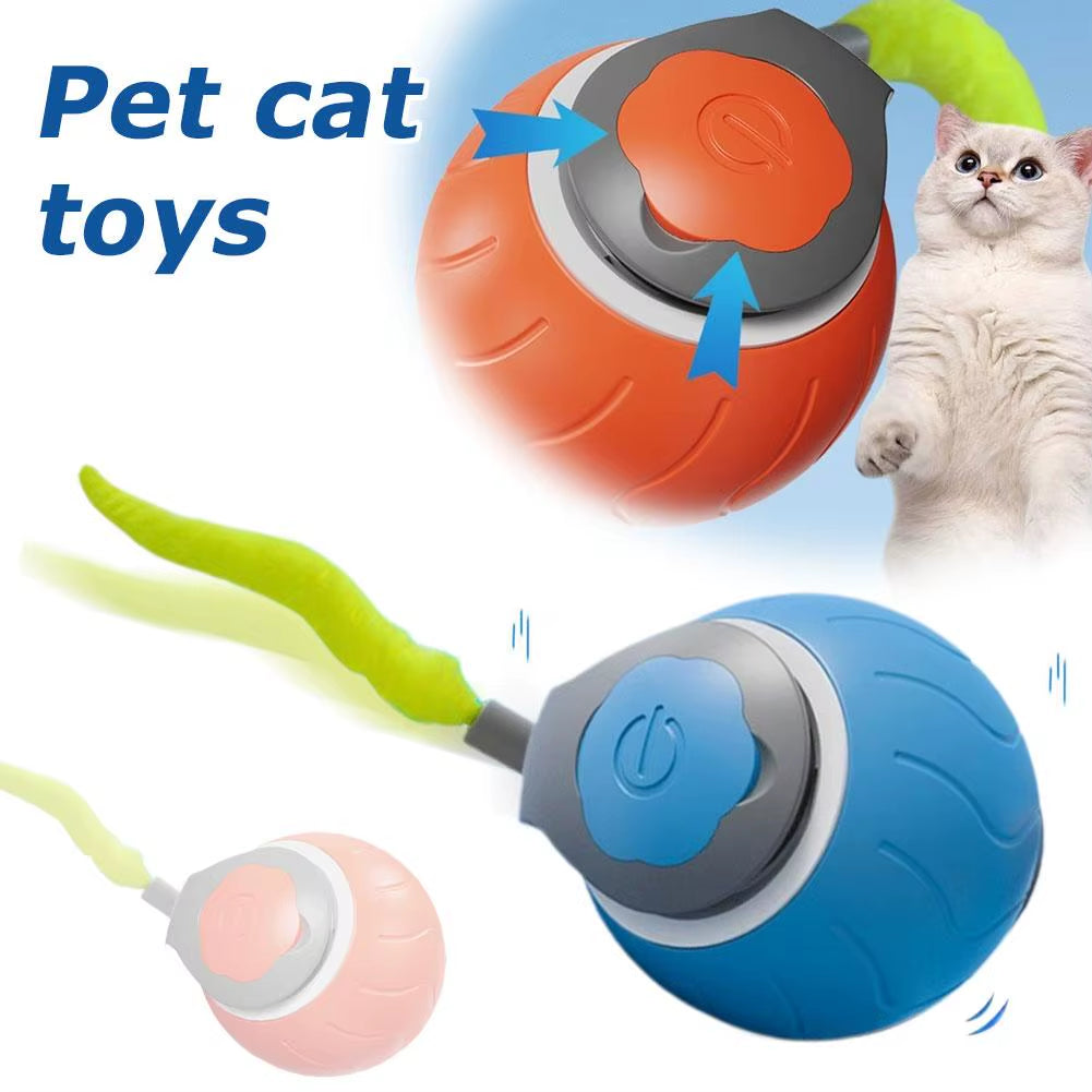 New 3.0 Smart Interactive Cat Toy for Indoor Silicone Silent Electric Rolling Ball Toys for Cats Dog Pets D7O7