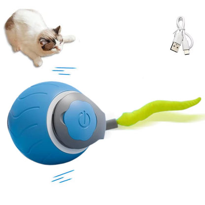 New 3.0 Smart Interactive Cat Toy for Indoor Silicone Silent Electric Rolling Ball Toys for Cats Dog Pets D7O7