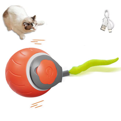 New 3.0 Smart Interactive Cat Toy for Indoor Silicone Silent Electric Rolling Ball Toys for Cats Dog Pets D7O7