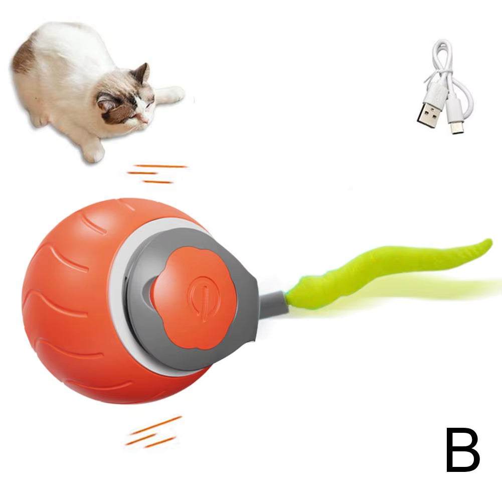 New 3.0 Smart Interactive Cat Toy for Indoor Silicone Silent Electric Rolling Ball Toys for Cats Dog Pets D7O7