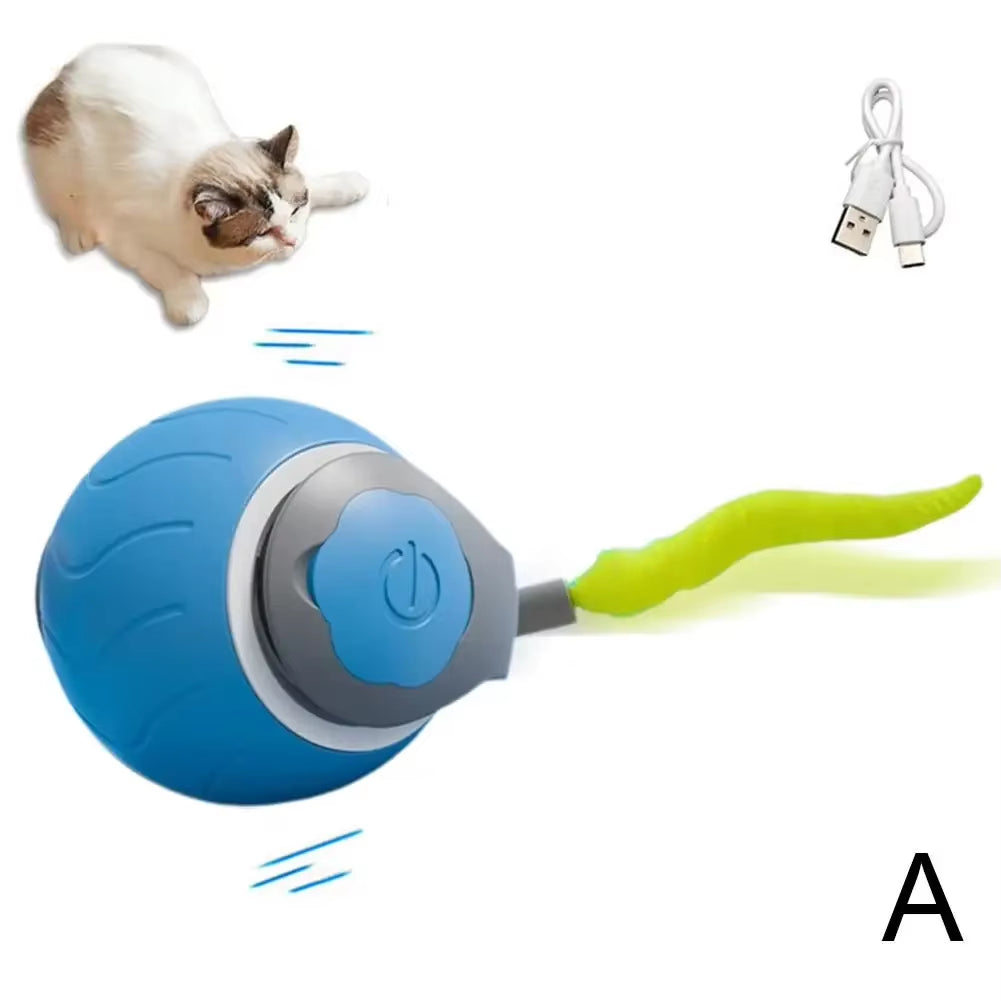 New 3.0 Smart Interactive Cat Toy for Indoor Silicone Silent Electric Rolling Ball Toys for Cats Dog Pets D7O7