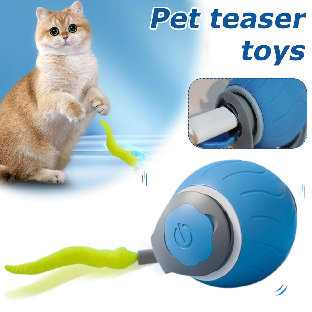 New 3.0 Smart Interactive Cat Toy for Indoor Silicone Silent Electric Rolling Ball Toys for Cats Dog Pets D7O7