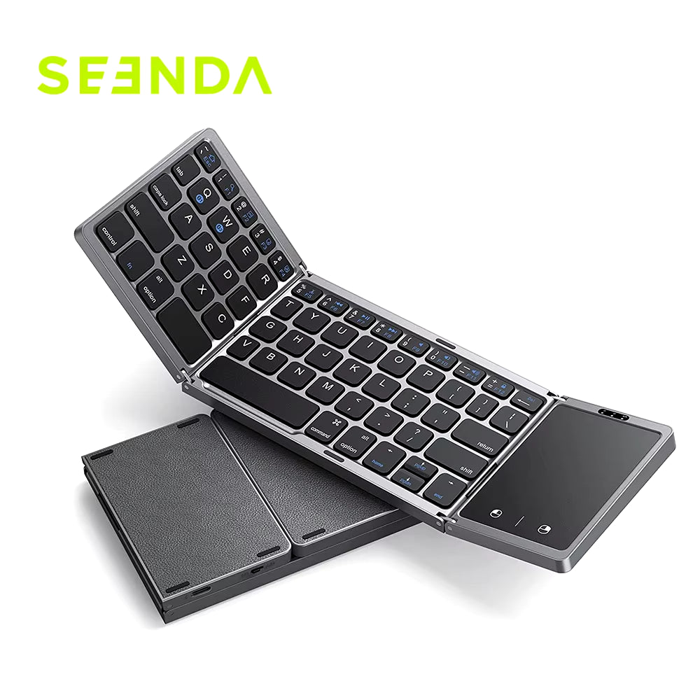 Foldable Wireless Bluetooth Keyboard Rechargeable Folding Portable Keyboards for PC Mac Smartphone Windows Ios Android